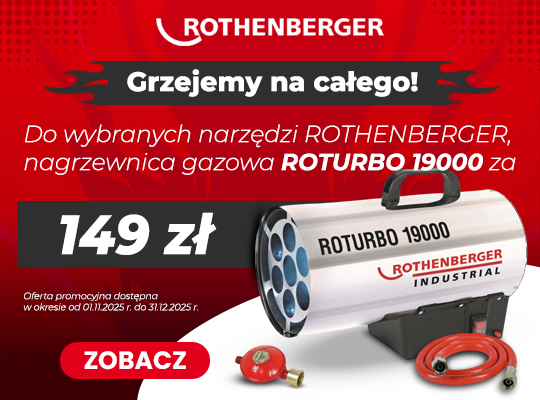 Nagrzewnica ROTHENBERGER ROTURBO 19000 do wybranych produktów za 149 zł netto!