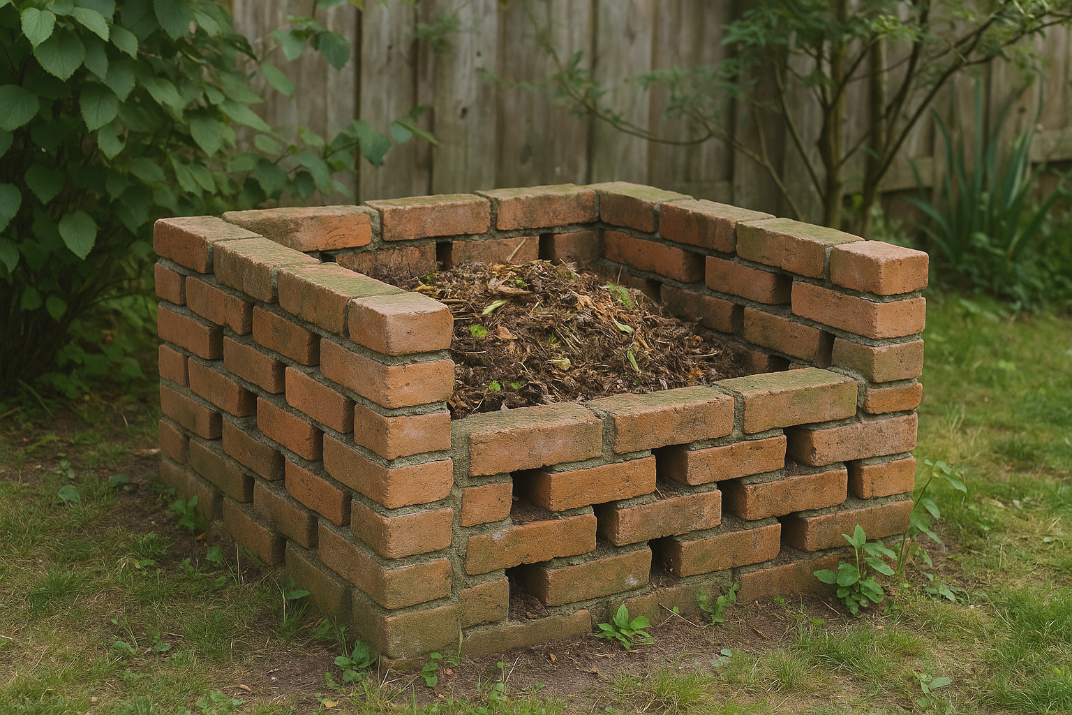 Jak zbudować kompostownik z cegieł - przykład kompostownika wykonanego z cegieł