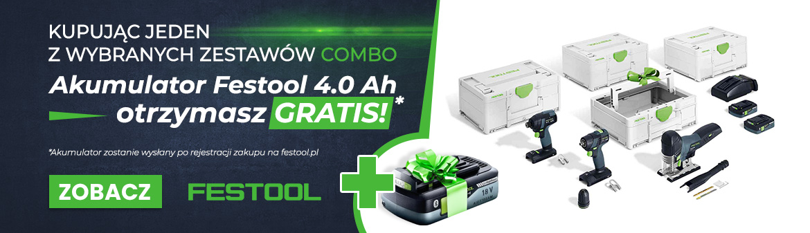 Kup wybrany zestaw COMBO, z akumulatorem 4,0 Ah gratis!