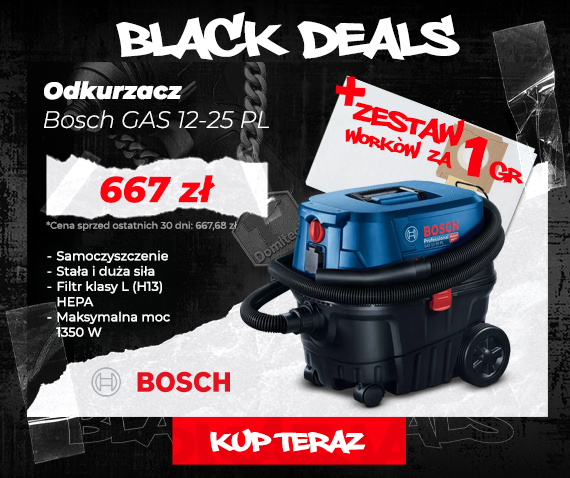 Odkurzacz Bosch GAS 12-25 PL z zestawem worków za 1 grosz!
