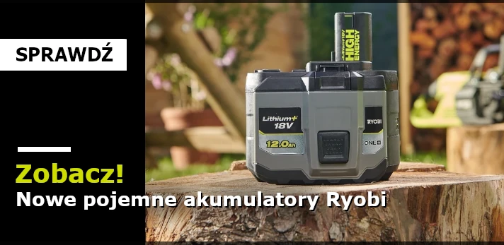 Nowe pojemne akumulatory Ryobi 8,0 i 12 Ah