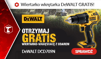 Wiertarko-wkrętarka Dewalt DCD709 gratis do zakupu narzędzia ogrodowego z zestawem zasilającym