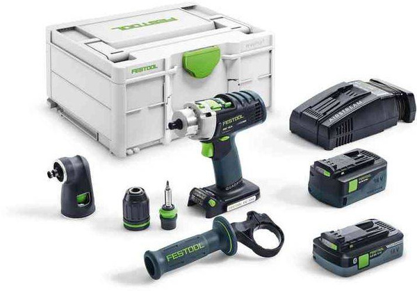 Akumulatorowa wiertarko-wkrętarka udarowa QUADRIVE PDC 18/4 5,2/4,0 I-Set-SCA 576468 Festool + 2 x akumulator + ładowarka + kufer