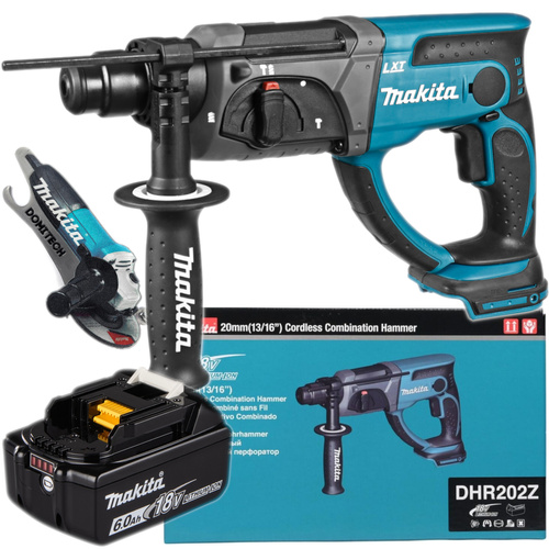 Młotowiertarka Makita DHR202 z akumulatorem 6,0Ah + Otwieracz
