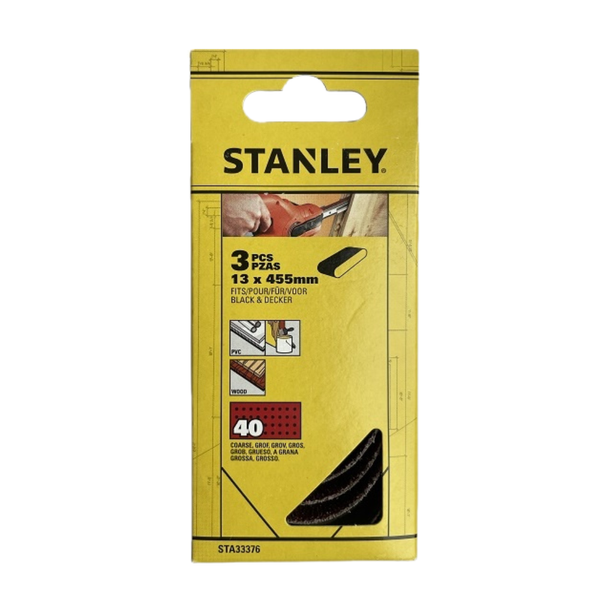 Taśma szlifierska 13 x 455 mm P40 3 szt. Stanley STA33376-XJ