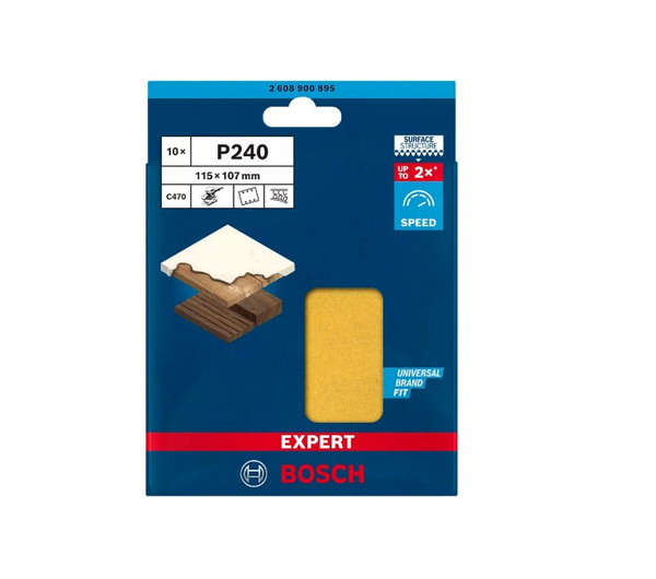 Papier ścierny Bosch Expert C470 115 x 107 mm, G 240, 10 szt.