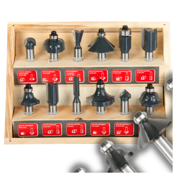 Proline frezy do drewna 8mm, zestaw 12el. 93122