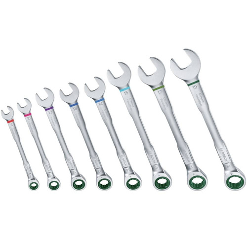 Zestaw kluczy płasko-oczkowych z grzechotką Bosch 1600A027PS 8 szt.