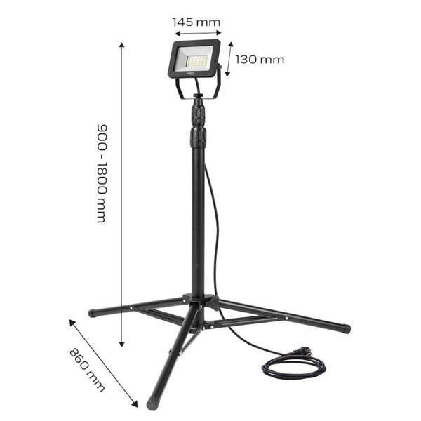 Reflektor NEO Tools 30W SMD LED 2550LM na statywie 1.8m 99-059