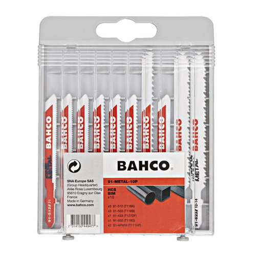 Zestaw brzeszczotów do wyrzynarki HSS Bahco 91-METAL-10P