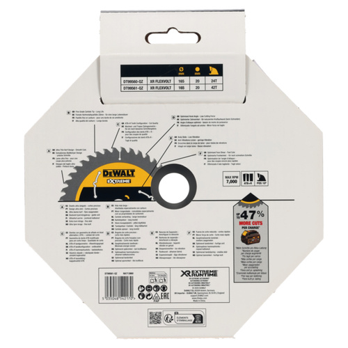 Tarcza do cięcia drewna 165x20mm 42T Dewalt DT99561-QZ