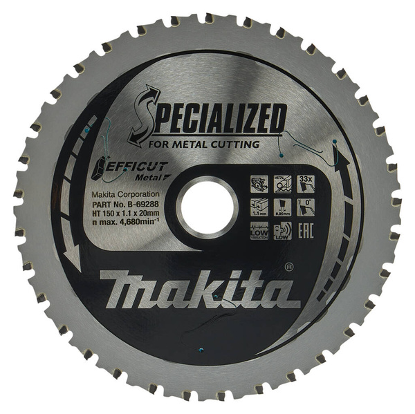 Tarcza tnąca do metalu 150X20; 33Z Makita B-69288