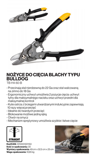 Nożyce do cięcia blachy ToughBuilt TB-H4-60-B