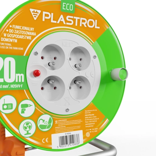 Przedłużacz bębnowy 20 m Plastrol Eco W-98946