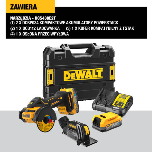 Szlifierka kątowa Dewalt DCS438E2T