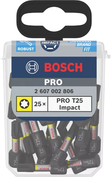 Zestaw 25 szt. bitów TX25 Bosch PRO Torx Impact 2607002806