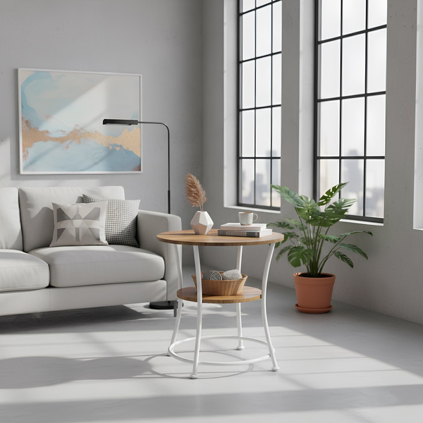 Stolik kawowy Belivio CARLO WHITE ROYAL OAK