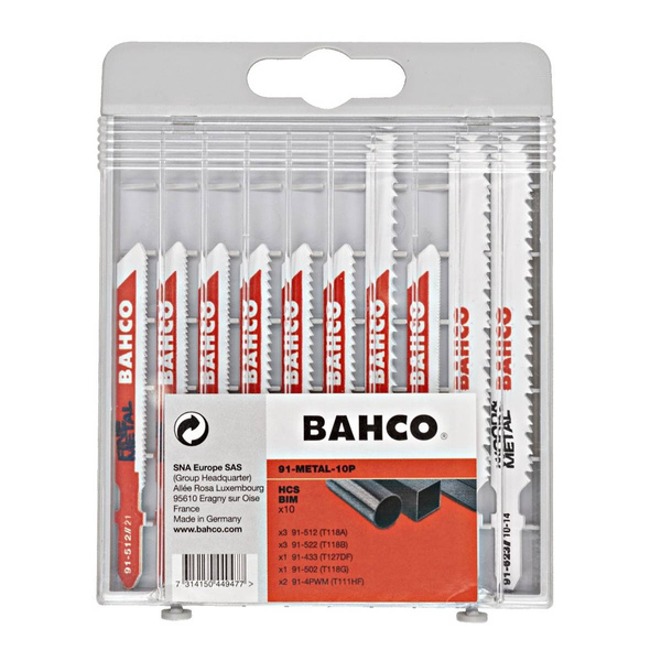 Zestaw brzeszczotów do wyrzynarki HSS Bahco 91-METAL-10P