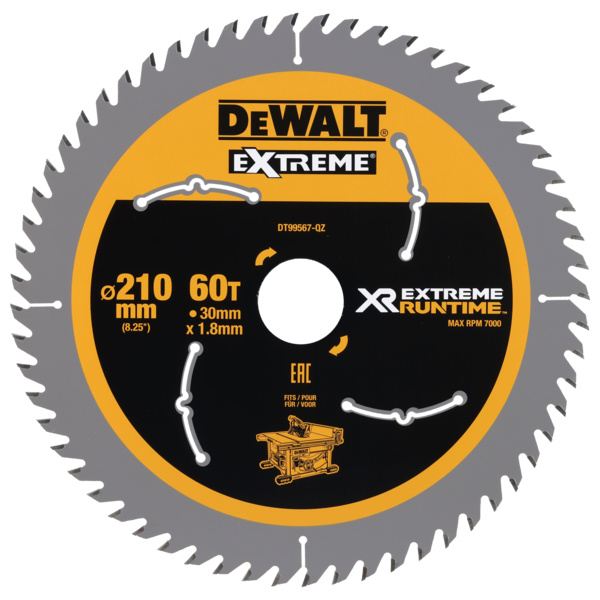 Tarcza tnąca do drewna 210x30x1,8 mm 60T Dewalt DT99567-QZ