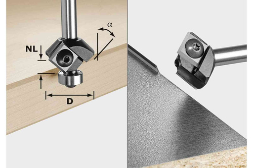 Frez z płytkami S8 HW 45° D27 12x12 KL Festool 499807