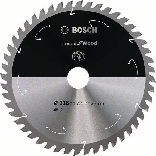 Ostrze do piły tarczowej bezprzewodowej Standard for Wood 216 x 1,7 / 1,2 x 30 T48 Bosch 2608837723