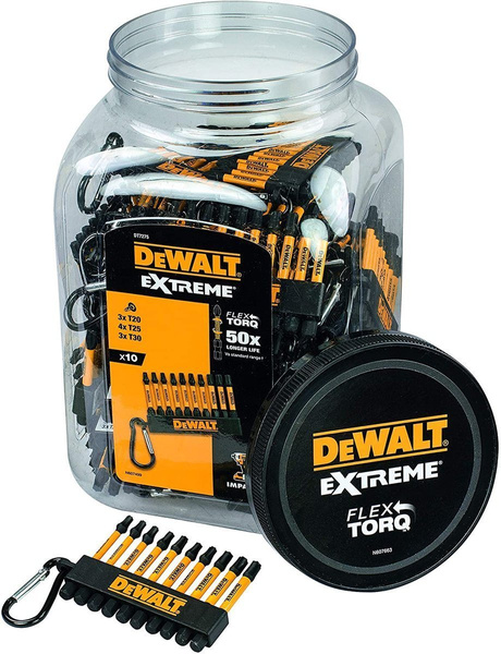 Zestaw 10 szt. bitów udarowych TX20, TX25, TX30 Dewalt DT7275-QZ
