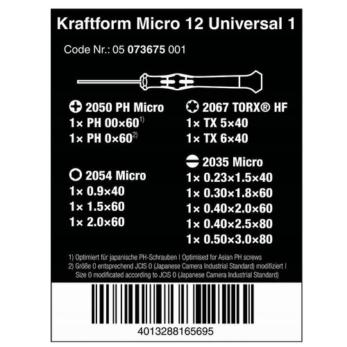 Zestaw precyzyjnych wkrętaków Wera 05073675001 - 12 sztuk