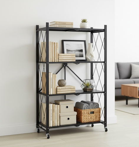 Regał Belivio SIMON Black 4-poziomowy