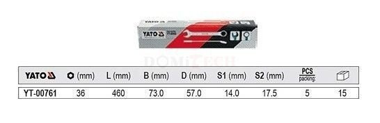 Yato YT-00761 klucz płasko-oczkowy 36 mm