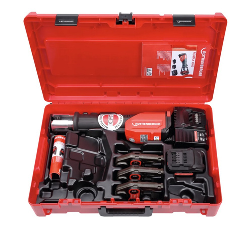 Zaciskarka Rothenberger ROMAX 4000, zestaw szczęk zaciskowych SV 15-22-28 mm, akumulator 4.0 Ah/18 V i ładowarka, EU 1000001925