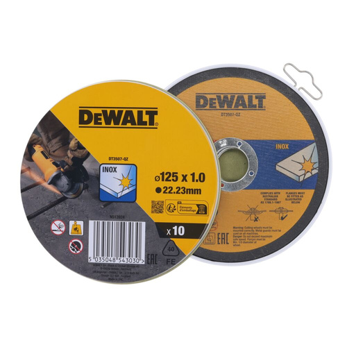 Zestaw 10 tarcz tnących 125mm w opakowaniu DeWalt DT3507