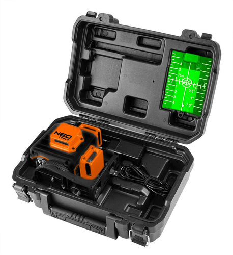 Laser 3D, zielony, walizka, tarcza celownicza, magnetyczny uchwyt, ładowarka