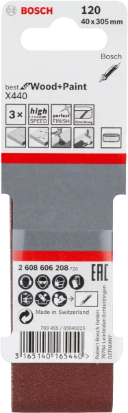 3-częściowy zestaw taśm szlifierskich Bosch X440