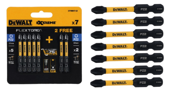 Zestaw 7 szt. bitów udarowych PZ2 Dewalt DT70904T-QZ