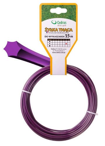 Żyłka tnąca 3,0 mm / 15 m gwiazdka fioletowa Cedrus IN005297Y