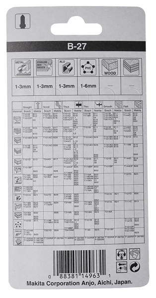Zestaw 5 szt. brzeszczotów do wyrzynarki Makita A-85787