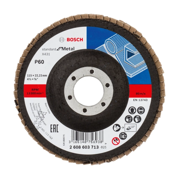 Tarcza listkowa do metalu X431 115x22,23 P60 Bosch 2608603713