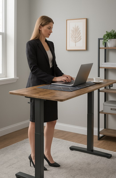 Biurko elektryczne 120x60 cm Zyonix TEVON Black Rustical Oak