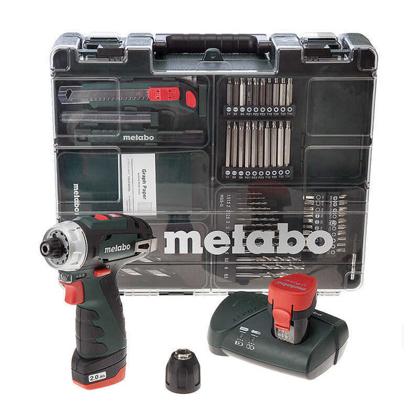 Wkrętarka Metabo Powermaxx BS BASIC SET 10,8V 2 Aku + 63 szt. osprzętu