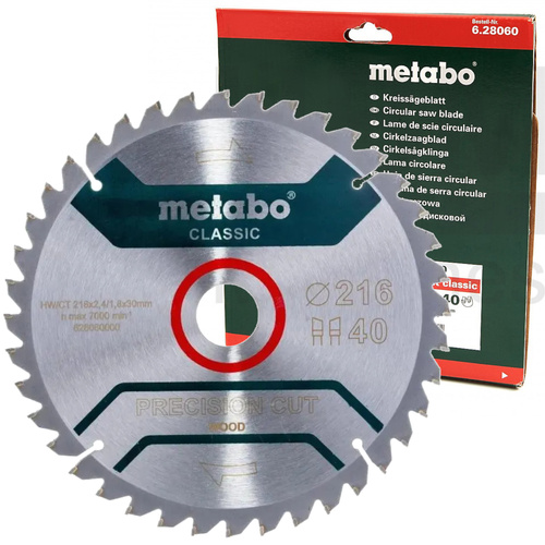 Metabo Piła tarczowa HW/CT 216x30mm 40 WZ 628060000