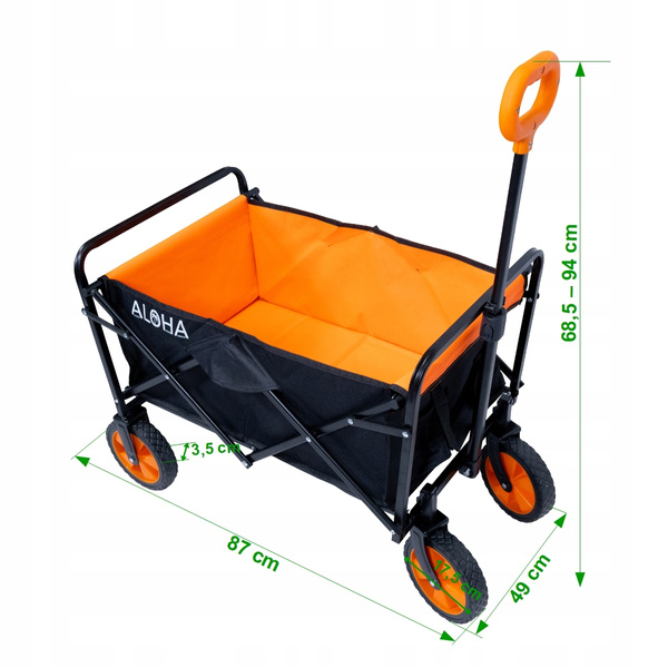 Wózek plażowy Werkstar ALOHA czarno-pomarańczowy