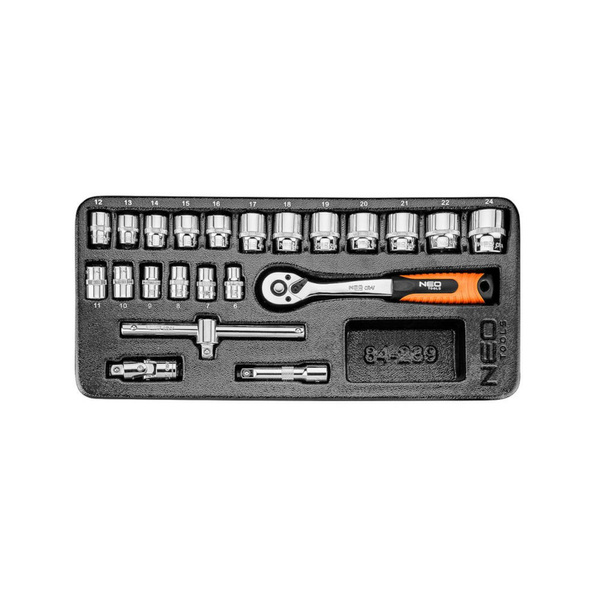 Klucze nasadowe NEO Tools 3/8'' zestaw 22szt. 84-239