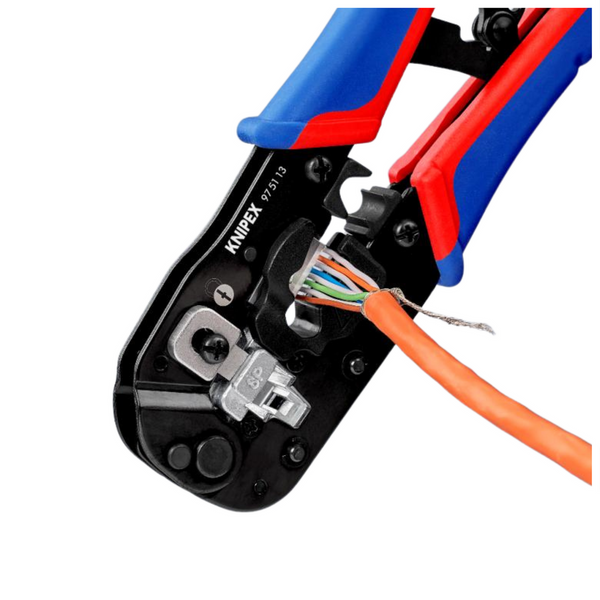 Szczypce do zagniatania złączy typu Western RJ45 Knipex 975113