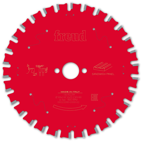 Tarcza do cięcia płyt warstwowych 165x20x2,0/1,6 Z30 Freud FR07X001H