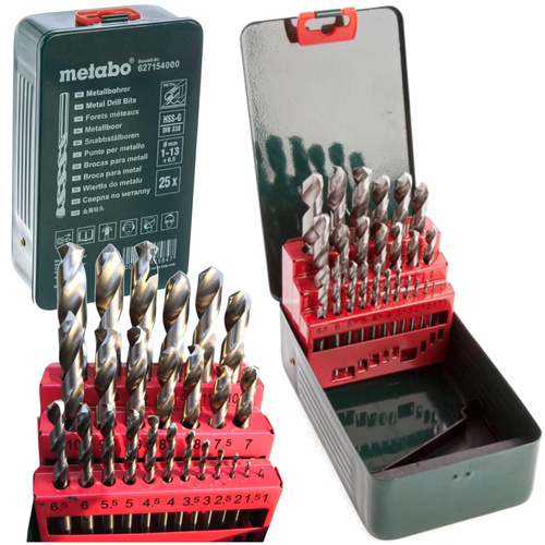 Metabo 25-częściowy zestaw wierteł HSS-G 627154000