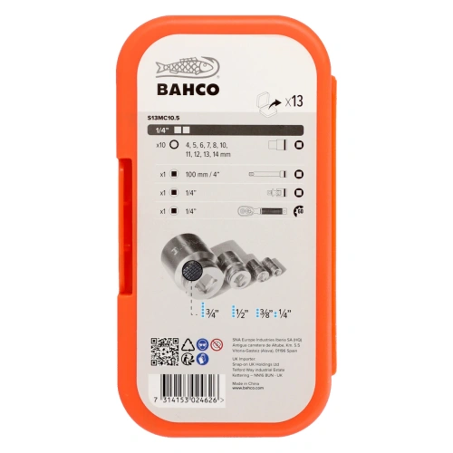 Zestaw kluczy nasadowych 1/4" Bahco S13MC10.5