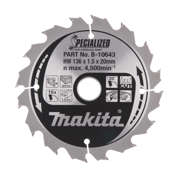 Tarcza do cięcia drewna 136x20 mm Makita B-10643