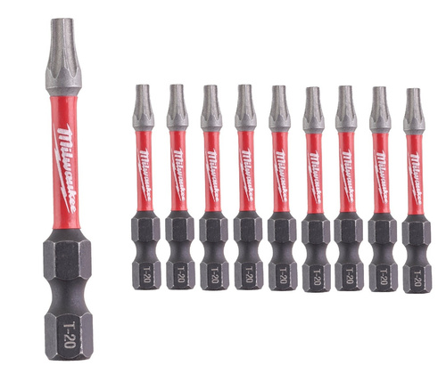Zestaw 10 szt. bitów udarowych Milwaukee TX20 50 mm