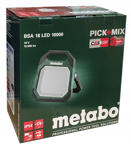 Reflektor budowlany Metabo BSA 18 LED 10000 - akumulatorowo-sieciowy