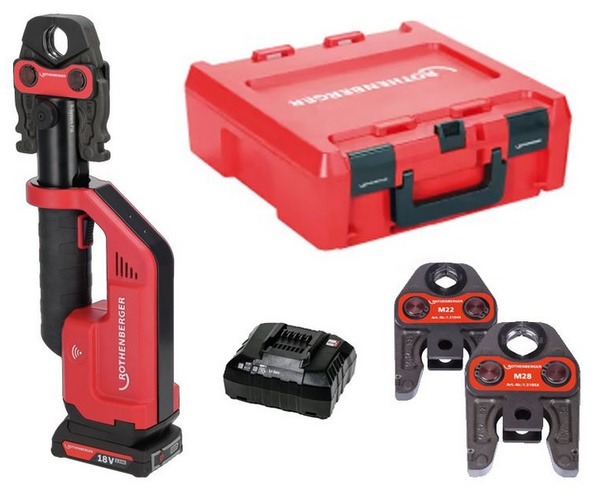 Zaciskarka akumulatorowa Rothenberger Compact III z zestawem zasilającym i zestawem szczęk 1000004274